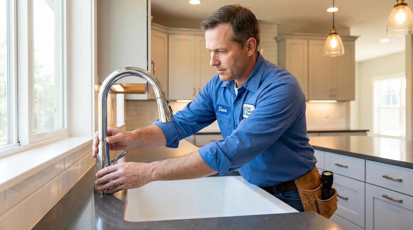 Kitchen faucet installation by Johns Plumbing LLC in Beulah