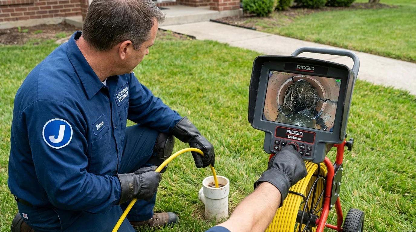 Sewer camera inspection being performed by Johns Plumbing LLC in Beulah